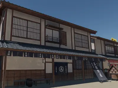 Old Japanese Town 3D model