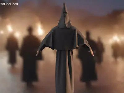 Black Suit Ku Klux Klan 3D model