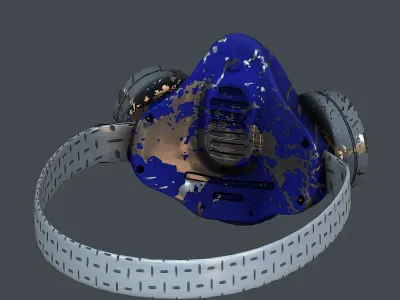 Gas mask helmet 3d model scifi Low-poly Low-poly 3D model