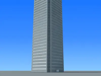 Modern city tower building 90 3D model