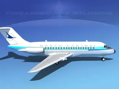 Douglas DC-9-20 North Central Airlines 3D model