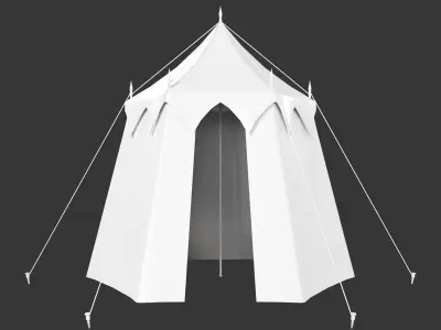 Medieval Noble Camp Tent Medium Low-poly 3D model