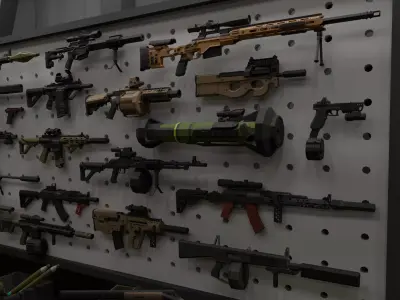 Lowpoly Weapon Pack Low-poly 3D model