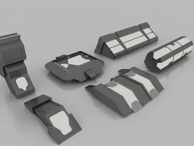 SCI FI LIGHT MODELS x 15 3DS MAX 3D model