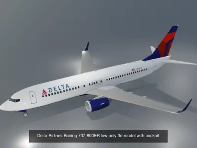 Boeing 737-800 low poly model with 7 liveries 3D Model Collection