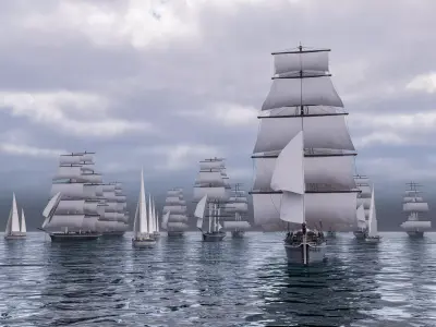 Sea Sailing ships 3D model