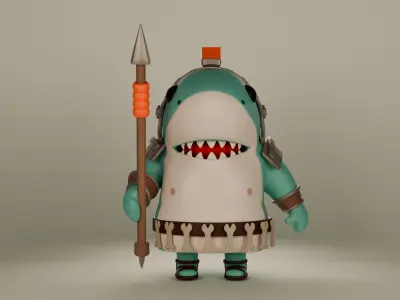 3d lowpoly shark model Low-poly 3D model