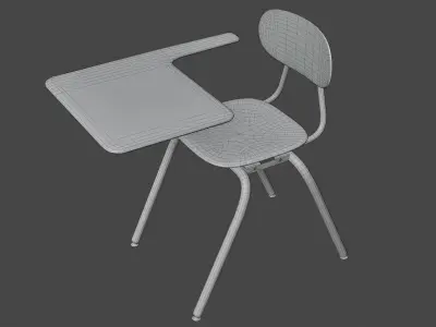 American school desk Free low-poly 3D model
