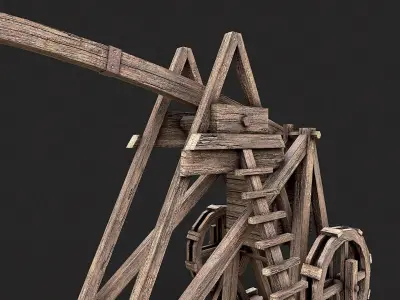 Medieval Siege Trebuchet 4 Low-poly 3D model
