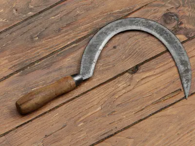 GAME READY SICKLE PBR RIGGED Free low-poly 3D model