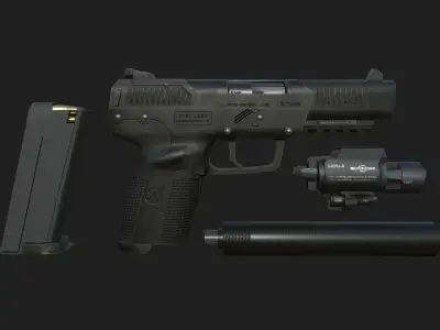 FN Five-seveN Gun Low-poly 3D model