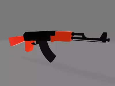 AK-47 with separated part Low-poly 3D model