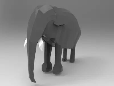 low poly elephant Free low-poly 3D model