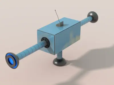 BLBot-00F-V2 Futuristic Adventurer Blue Cute Robot  3D model