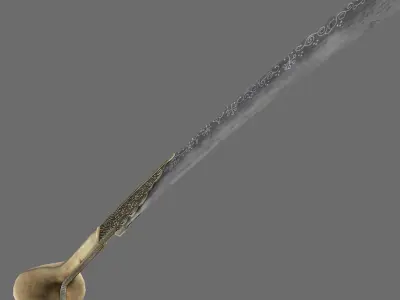 Yatagan Ottoman sabre 3D model