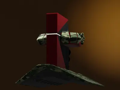 Battle Glider mecha Low-poly 3D model