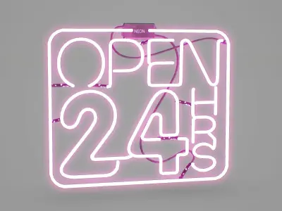 Game Ready Japanese Signs Set Sign Neon 24H Free low-poly 3D model