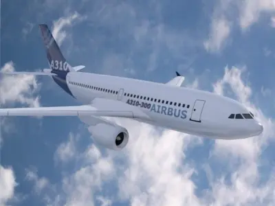 Airbus A310-300 lowpoly commercial airplane  Low-poly 3D model