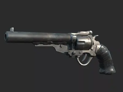Future apocalyptic-style assembled revolver 3D model