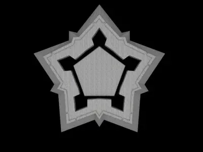 Little star fortress Vauban style Low-poly 3D model