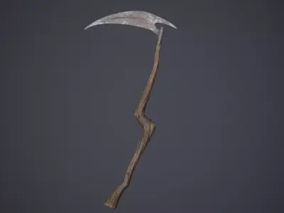 Grim Reaper Scythe Low-poly 3D model