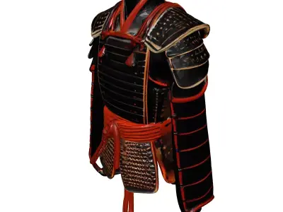 Authentic Japanese Samurai Warrior Armor 3D model