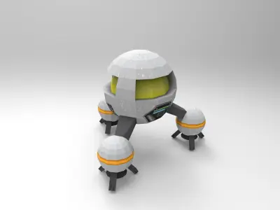 Space ship Low-poly 3D model 8