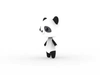 Cartoon Panda v002 character 3D model