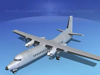 Fokker 50 Bare Metal 3D model