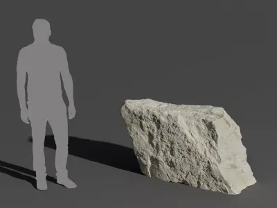  Pale Diamond Rippled Large Rock Boulder Model 