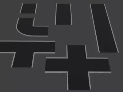 Low-poly roads Free low-poly 3D model