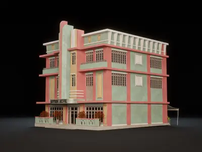 MIAMI VICE CITY ART DECO BUILDING 7 3D model