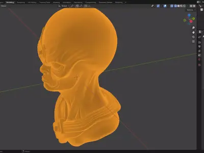 Alien God Bust 3D Print Model 3D print model