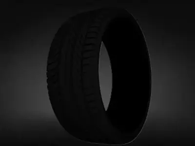 Realistic Car Tire 3D Model Without Rim Game-Ready Free low-poly 3D model