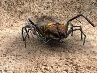 spider low poly textured rigged animated Low-poly 3D model