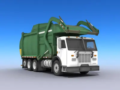 Garbage Truck Low-poly 3D model