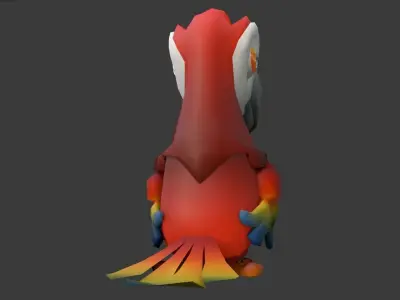 Low Poly Cartoon Macaw Not Rigged Low-poly 3D model