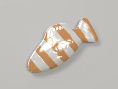Swedish Fish Orange Stripe 3D model 3D model