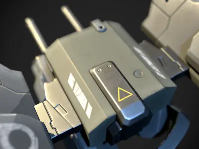 Defensive Drone Low-poly 3D model