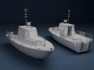Coast Guard Patrol Boat Low-poly 3D model
