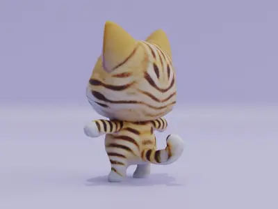 Cat Cute T-pose Free low-poly 3D model