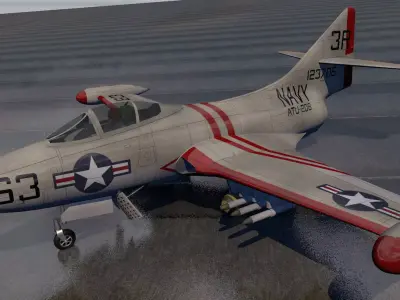 Grumman F9F-2 Panther 3D model