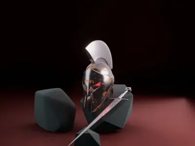 Spartan Helmet 3D model 3