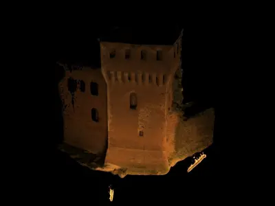 Realistic castle model with texture and material mapped high pol 3D model