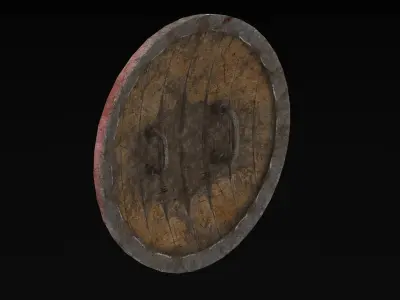 Low Poly War Shield Low-poly 3D model