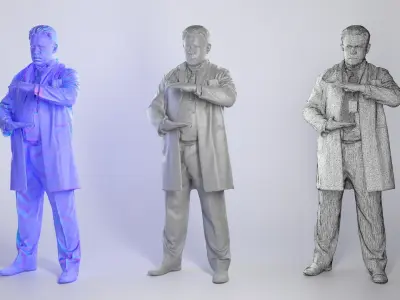 Adult medical doctor male posing for commercial 186 Low-poly 3D model