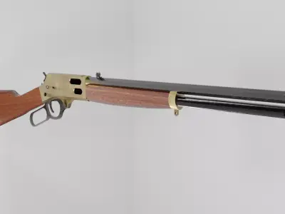 Lever Action Rifle Low Poly Game Ready PBR Low-poly 3D model