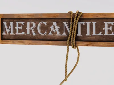 Shop sign Low-poly 3D model