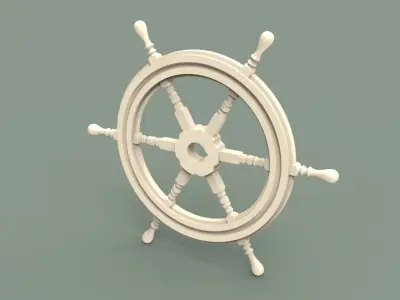 Wooden rudder 3D model