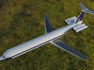 VC10 1500 Style Quad Jetliner - Custom Rear-Engine Low-poly 3D model